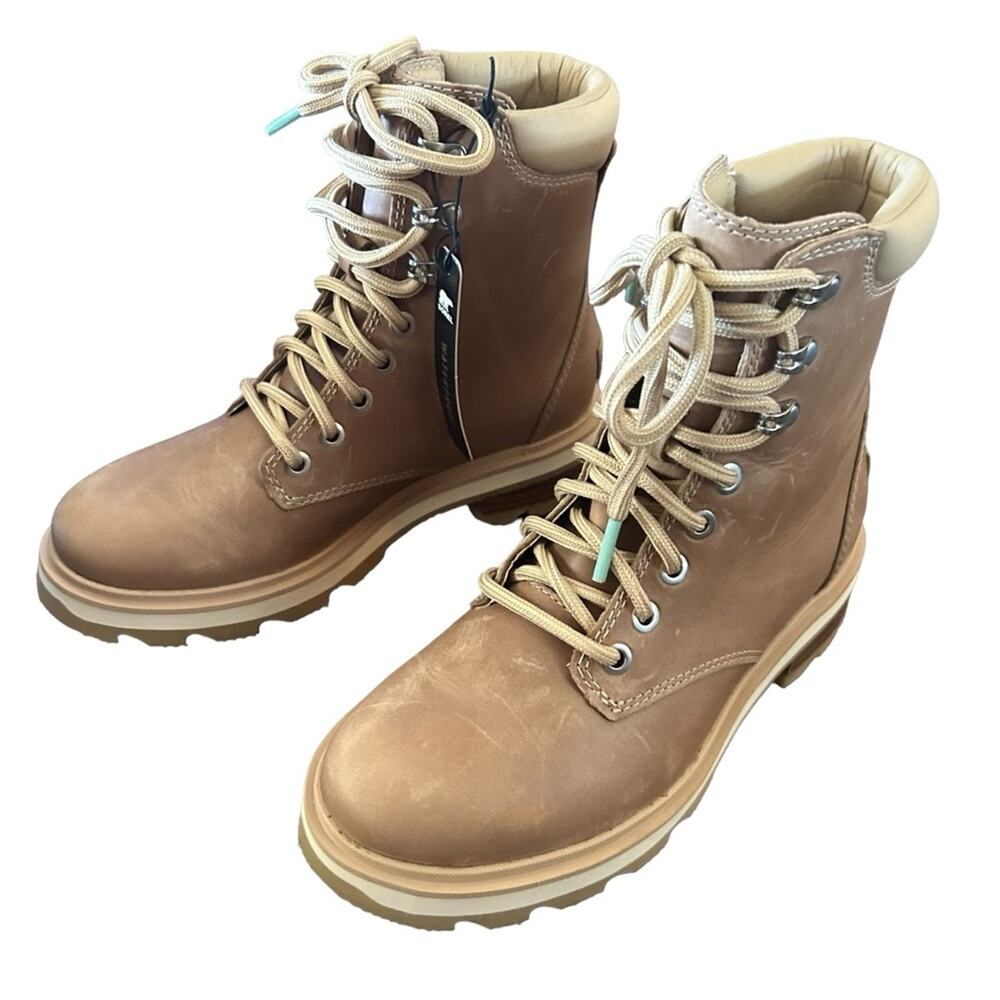 Sorel Lennox Lace STKD Waterproof Leather Urban Hiker Combat Boot  NEW Size 6.5